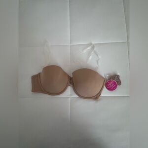 Candie's Nude Strapless  PUSH-UP Bra with Clear Straps 36C”